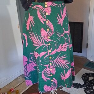 Anthropologie Maison D'Amelie Tropical Linen Skirt, m